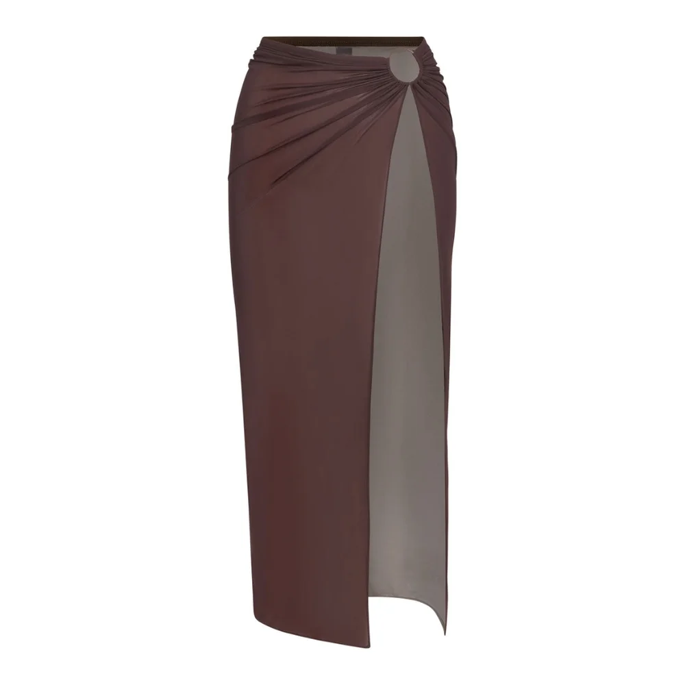 NWT SKIMS MESH LONG SARONG IN COCOA